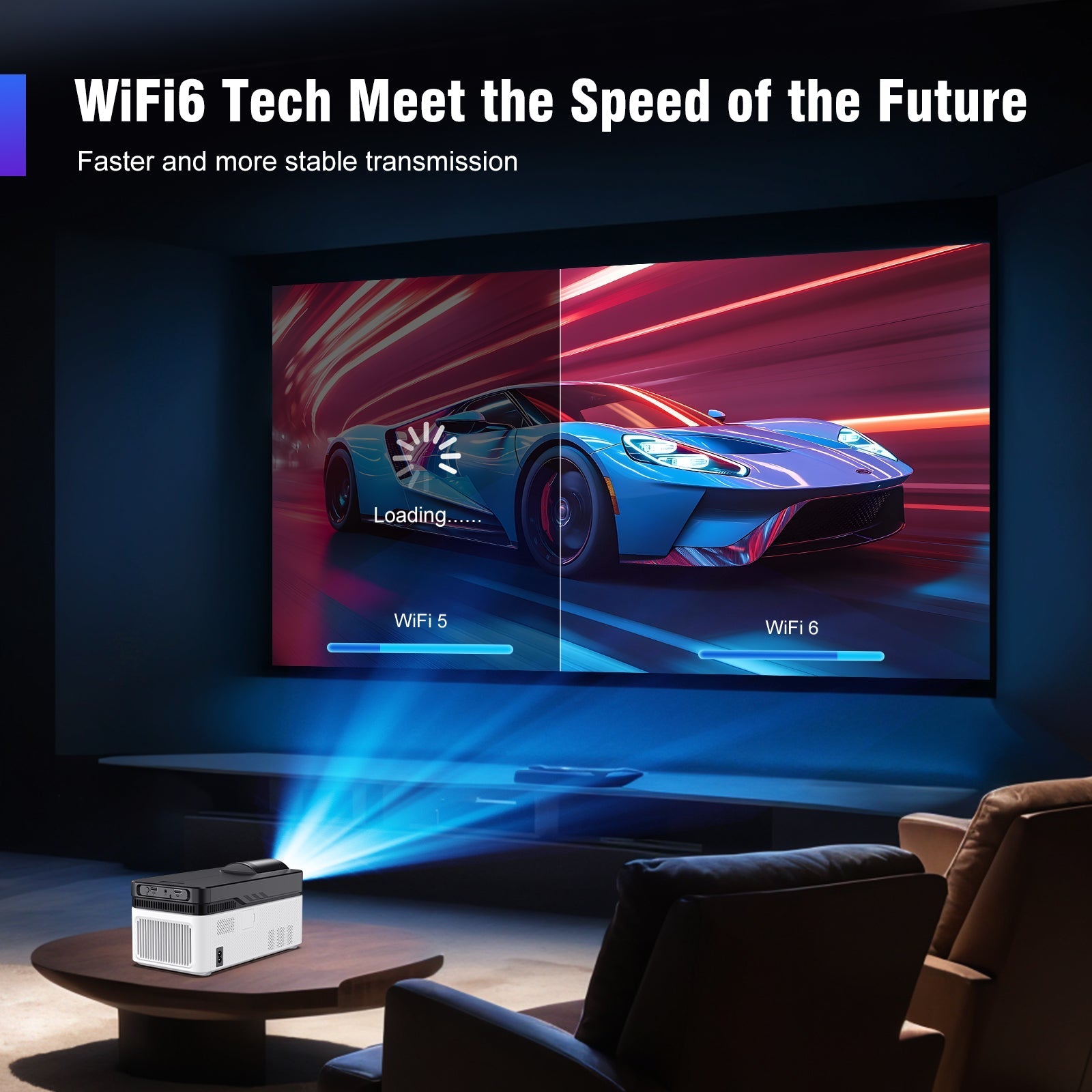 Magcubic HY450 8K Projector – 900ANSI Ultra Short Throw, 1080p, Allwinner H716, Bluetooth 5.4, WiFi 6, Auto Offset & Electronic Focus, Dual Speakers - Open Never Used Magcubic