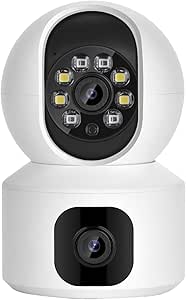 Indoor WiFi Dual Lens Smart Surveillance Camera – 1080P HD, Motion Tracking, Night Vision, Two-Way Audio