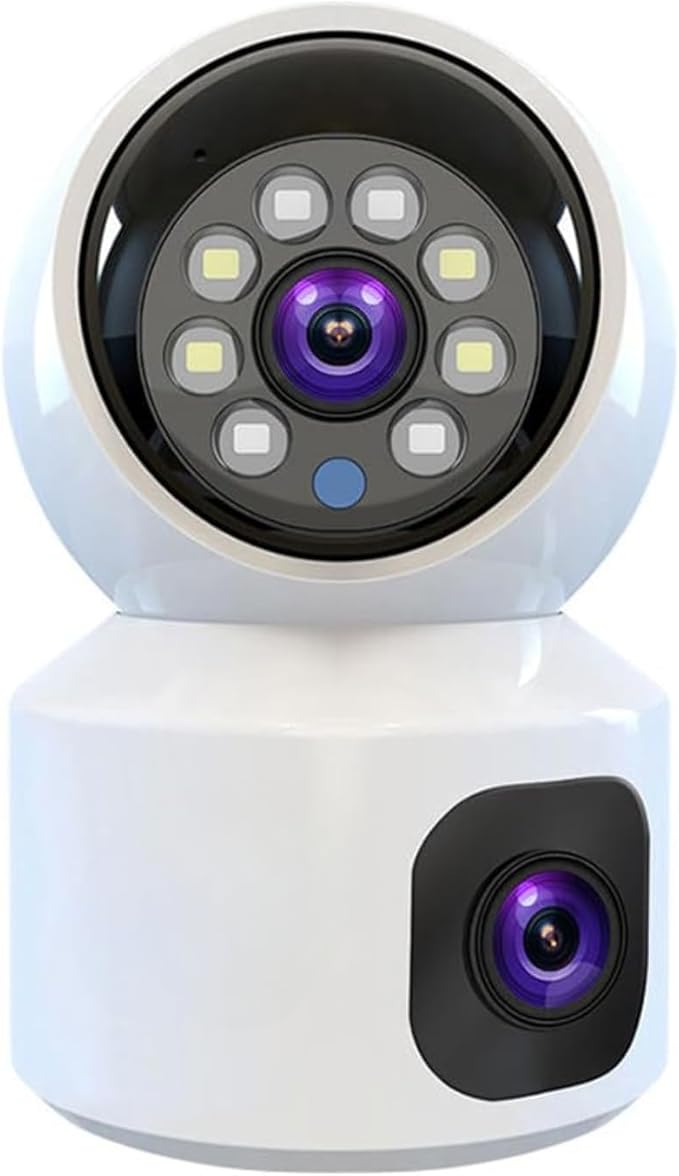 Dual Lens 4+4MP PTZ+Bullet Indoor WiFi Camera – AI Human Detection, 360° View, Color Night Vision, Two-Way Talk