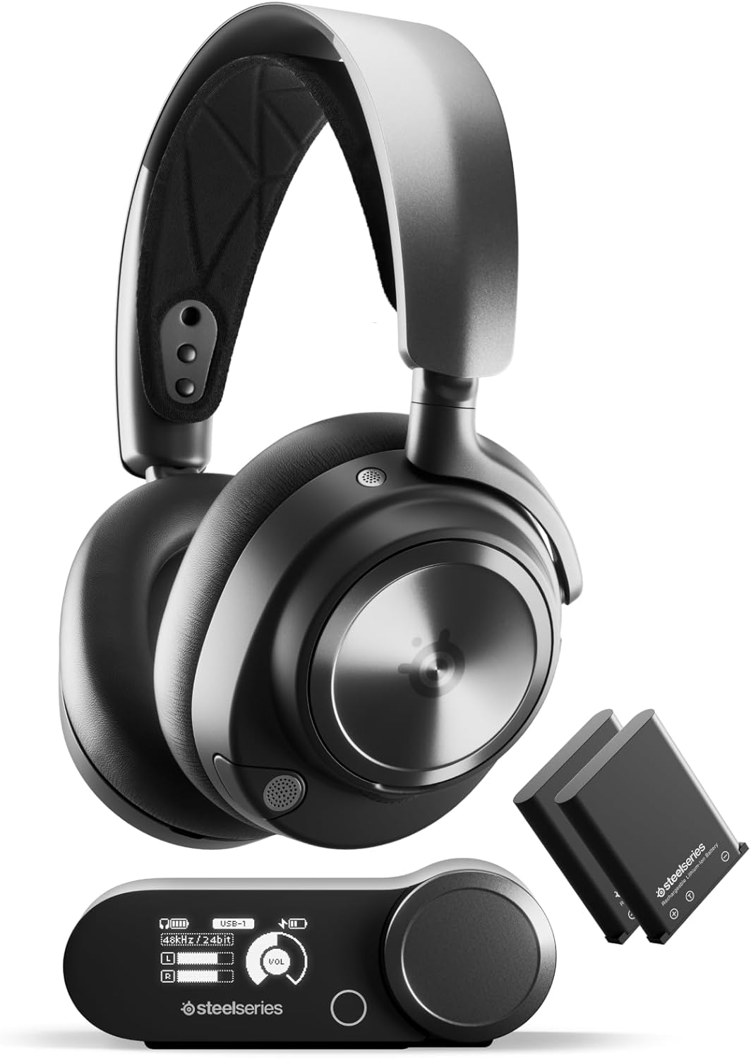 SteelSeries Arctis Nova Pro Wireless + Bluetooth - PC, PlayStation & Switch - Active Noise Cancellation, Dual 36+ Hour Battery, AI Noise-Cancelling ClearCast Gen 2 Mic