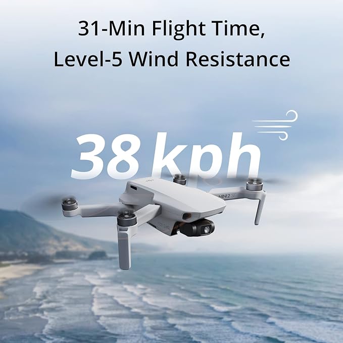 DJI Mini 2 SE, Lightweight and Foldable Mini Camera Drone with 2.7K Video, Intelligent Modes, 10km Video Transmission, 31-min Flight Time, Under 249 g, Easy to Use, Photo-Shooting Tour, Street Snap