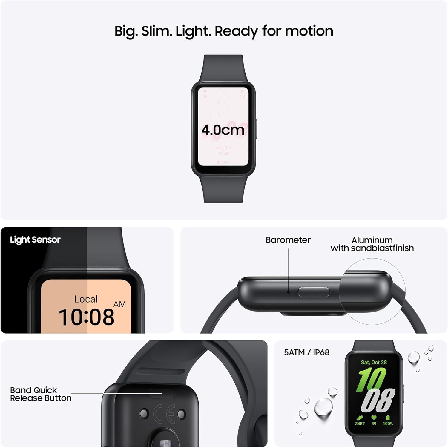 Samsung Galaxy Fit3 - 40mm AMOLED Display, Aluminum Body, Fitness & Amp Health Tracking