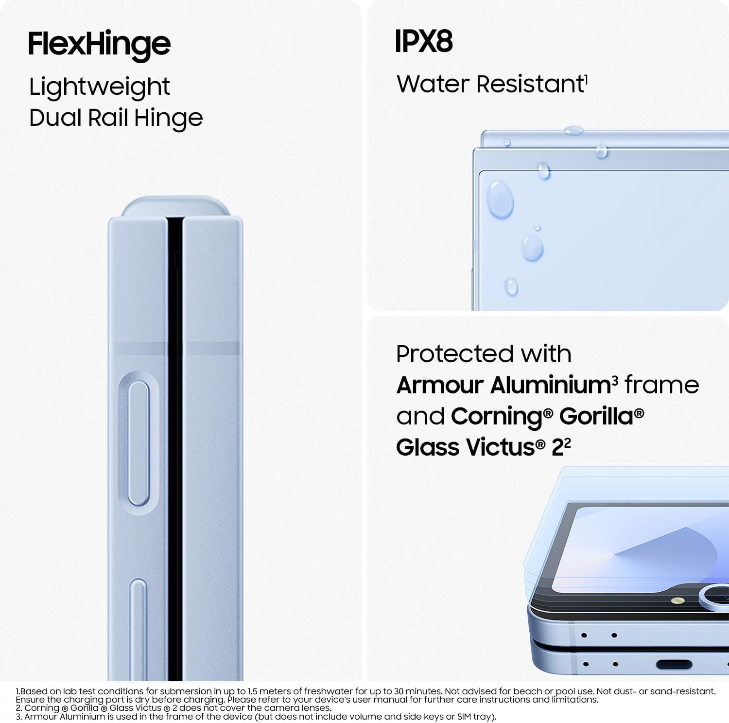 Samsung Galaxy Z Flip6 – 12GB RAM, 256GB Storage - Silver Shadow - (AU Version) - Excellent Refurbished SAMSUNG