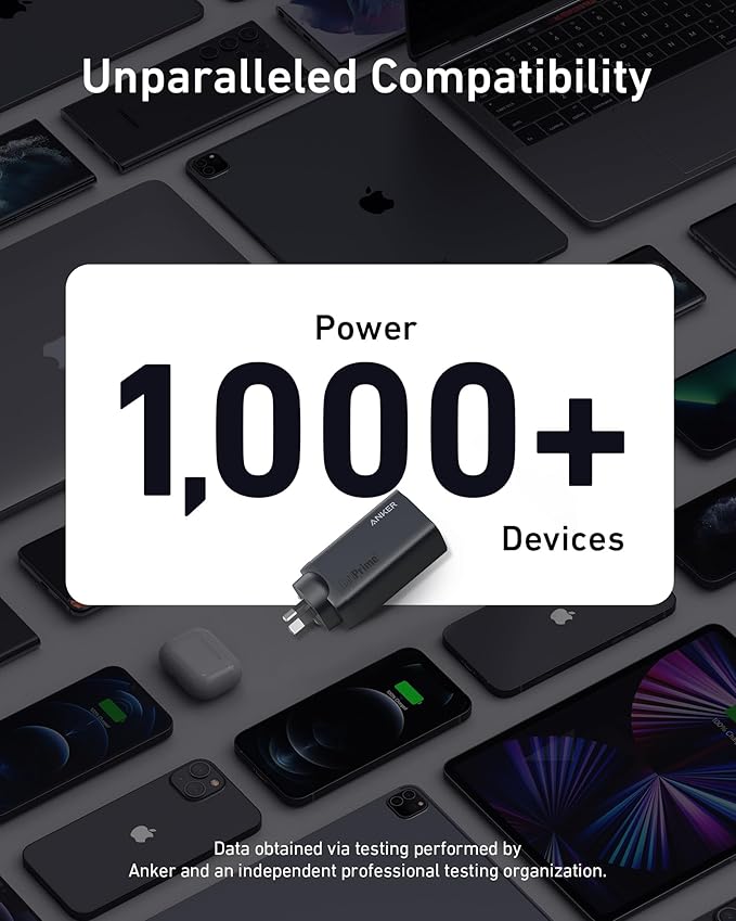Anker 737 GaNPrime 120W 3-Port USB-C + USB-A Wall Charger (Compact High-Power) – Black ANKER