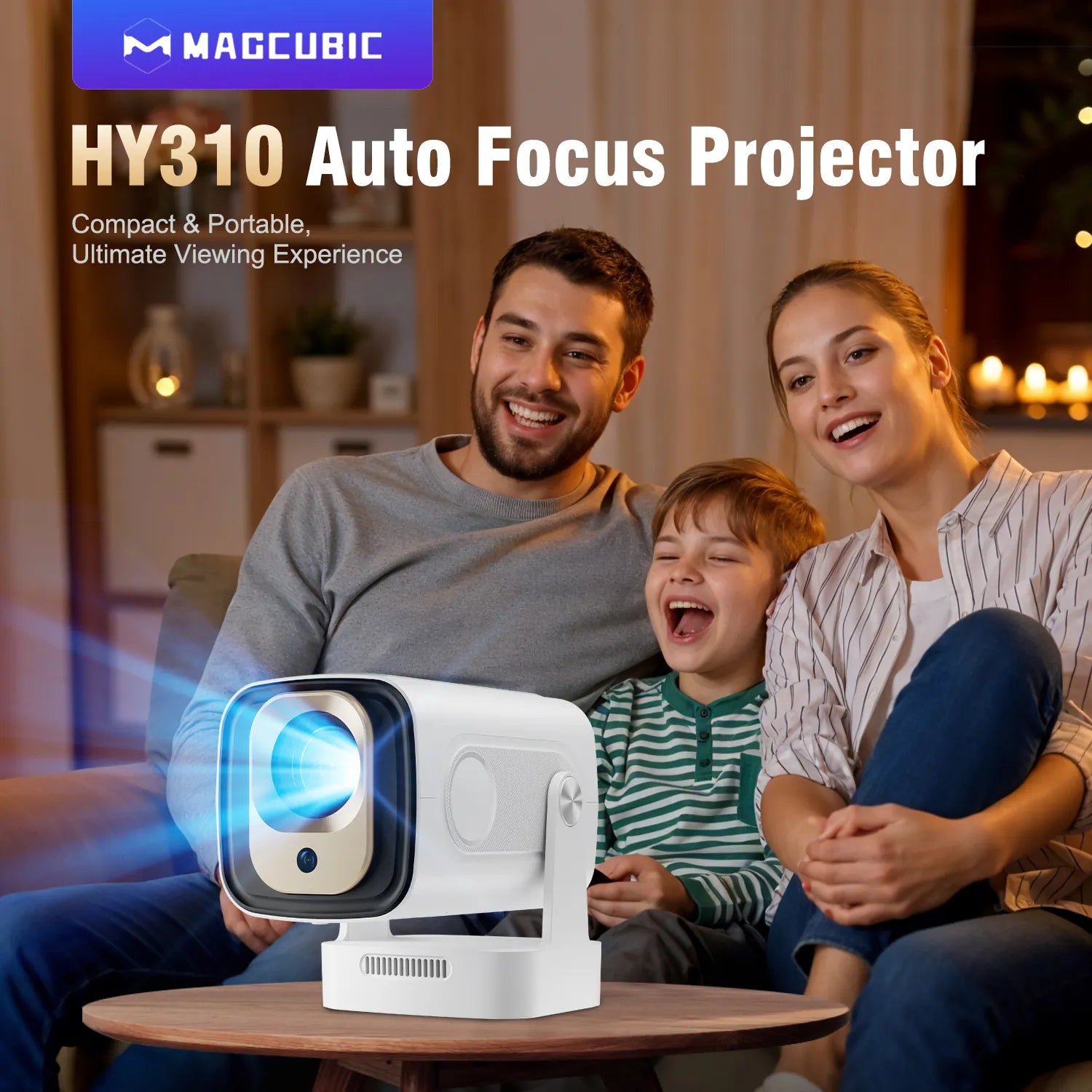 Magcubic HY310 Mini Projector Auto Focus 4K Native 1080P 330ANSI Android11 5W Speaker