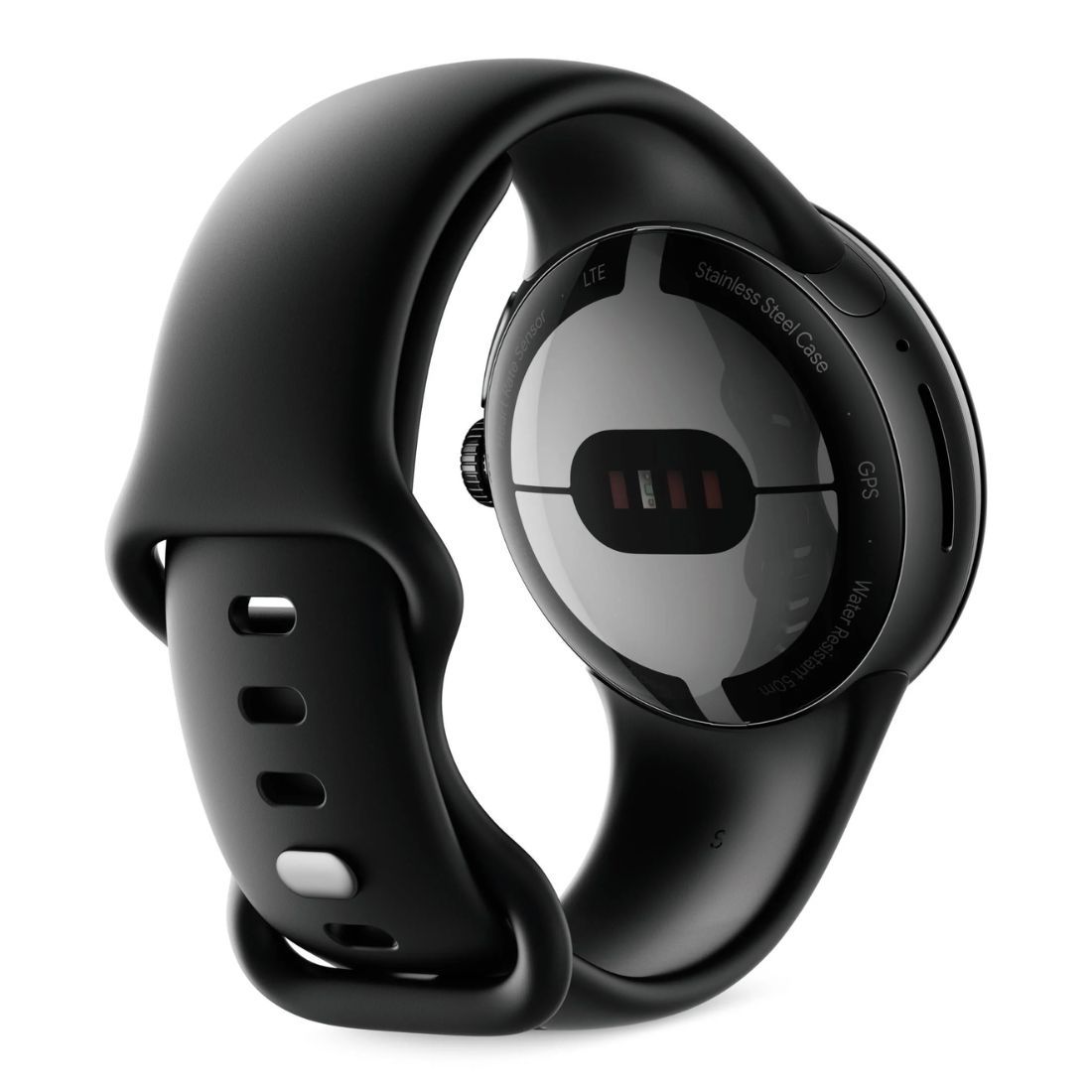 Google Pixel Watch LTE Matte Black Stainless Steel Case with Obsidian Active Band