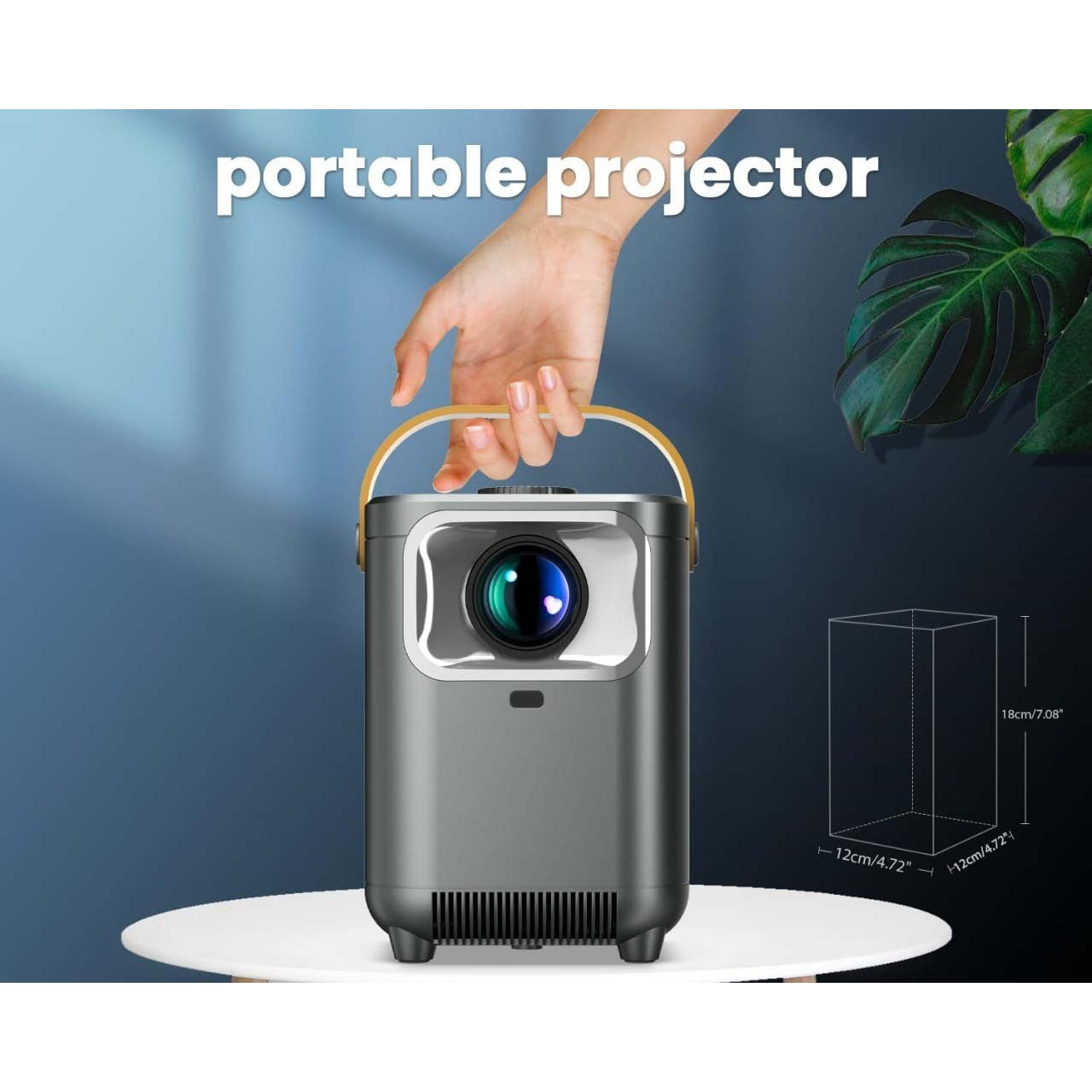 Transpeed S1 Smart Portable 4K Projector - WiFi, Bluetooth, Android 9 - 200'' Large Screen, Lightweight Design - 260 ANSI Brightness, 1080P Support, BT 5.0, WiFi 2.4G