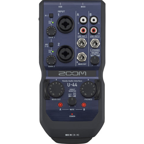 Zoom U-44 Portable 4x4 USB Handy Audio/MIDI Interface Zoom