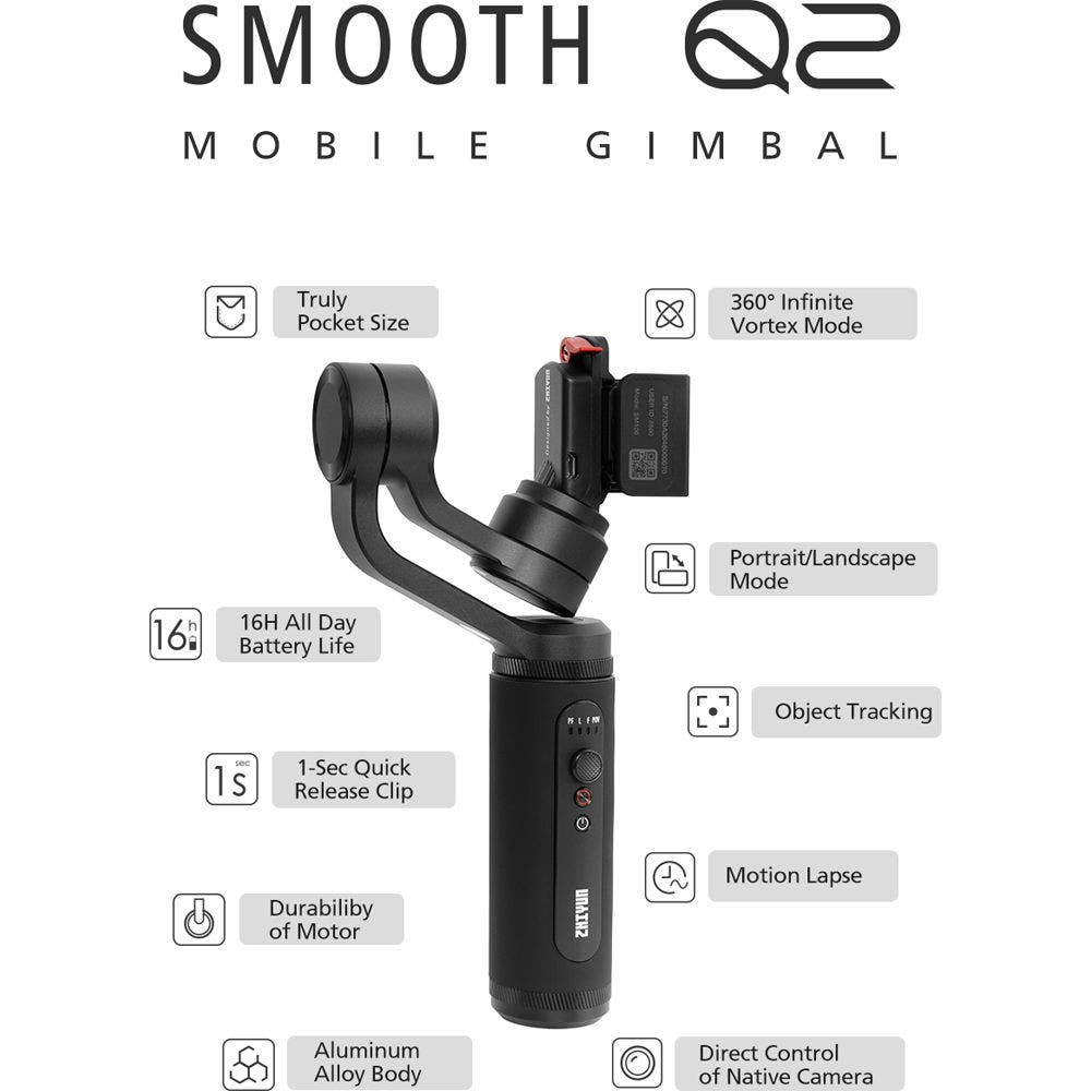 Zhiyun-Tech Smooth Q2 3-Axis Handheld Smartphone Gimbal - Black ZHIYUN