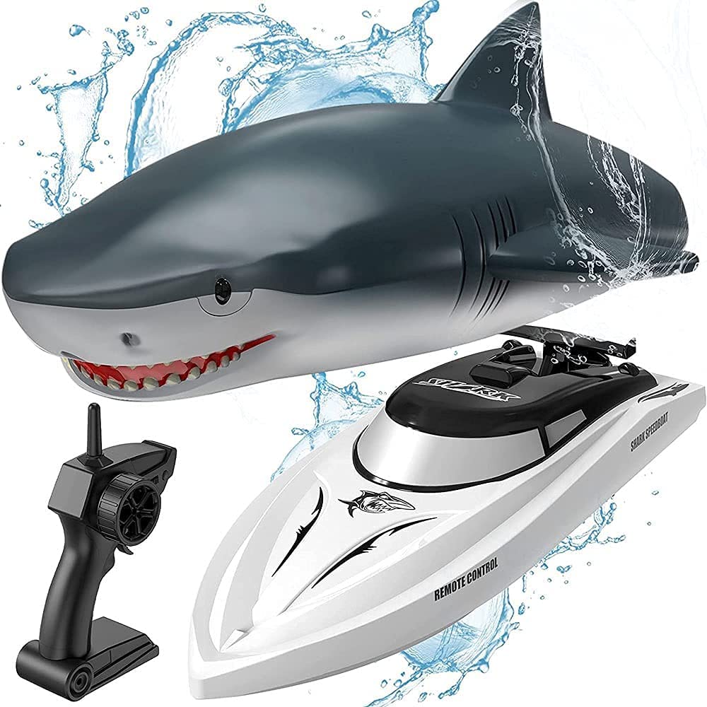 Remote Control 2 in 1 Dual Mode RC Electric Cordless Shark Speedboat Toy For Kids Tristar