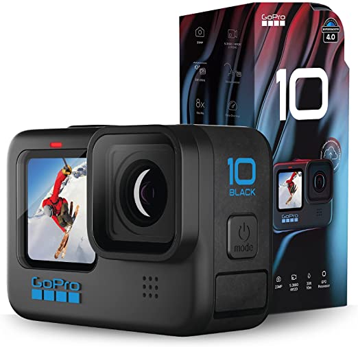 GoPro HERO10 Waterproof Action Camera, 1080p Live Streaming, Webcam - Black GoPro