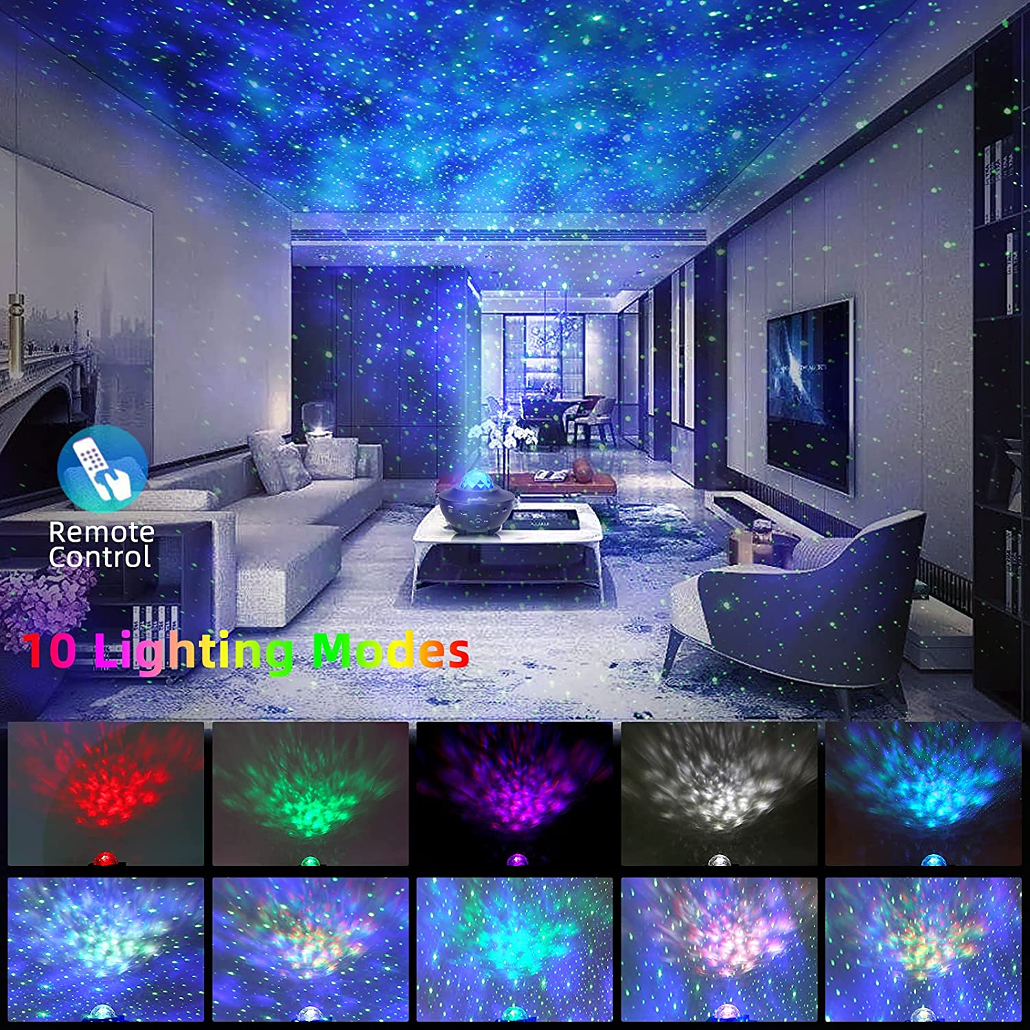 Star Ocean Wave Projector LED Starry Night Light With Bluetooth Music Speaker Tristar