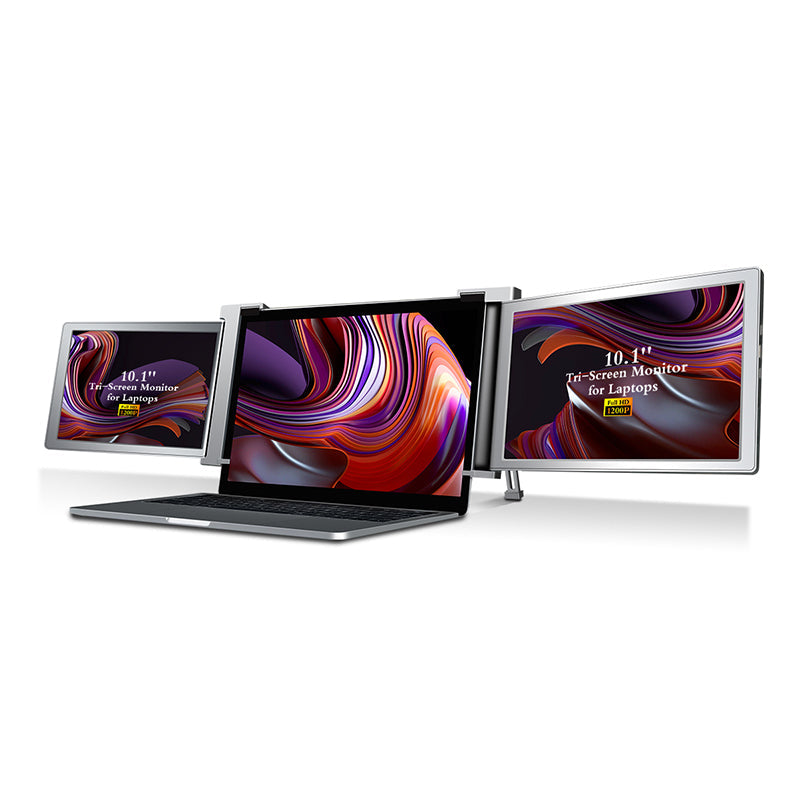 Dual Portable Triple Fold 1080P IPS FHD Monitor Screen Extender Tristar