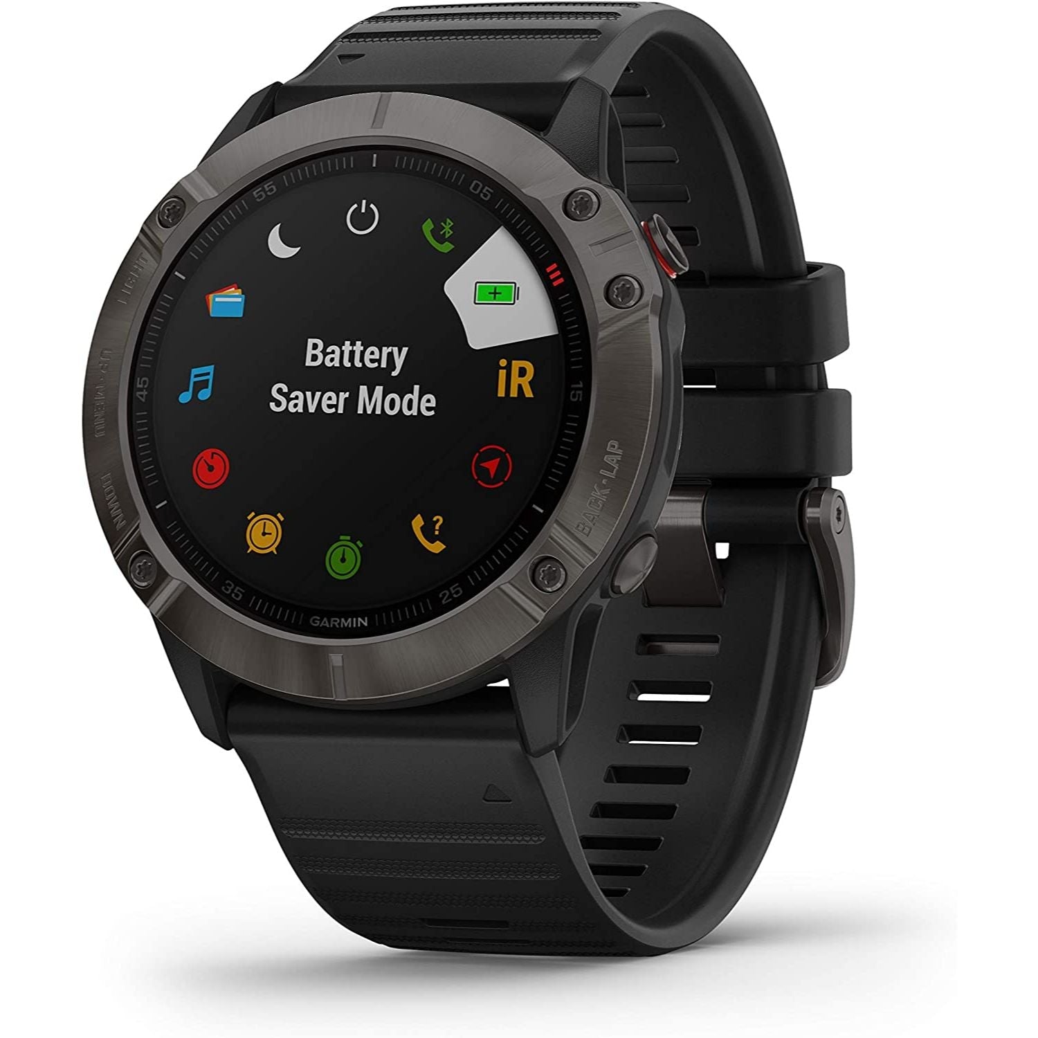 Garmin Fenix 6X Sapphire, Premium Multisport GPS Smartwatch - Carbon Grey With Black Band Garmin