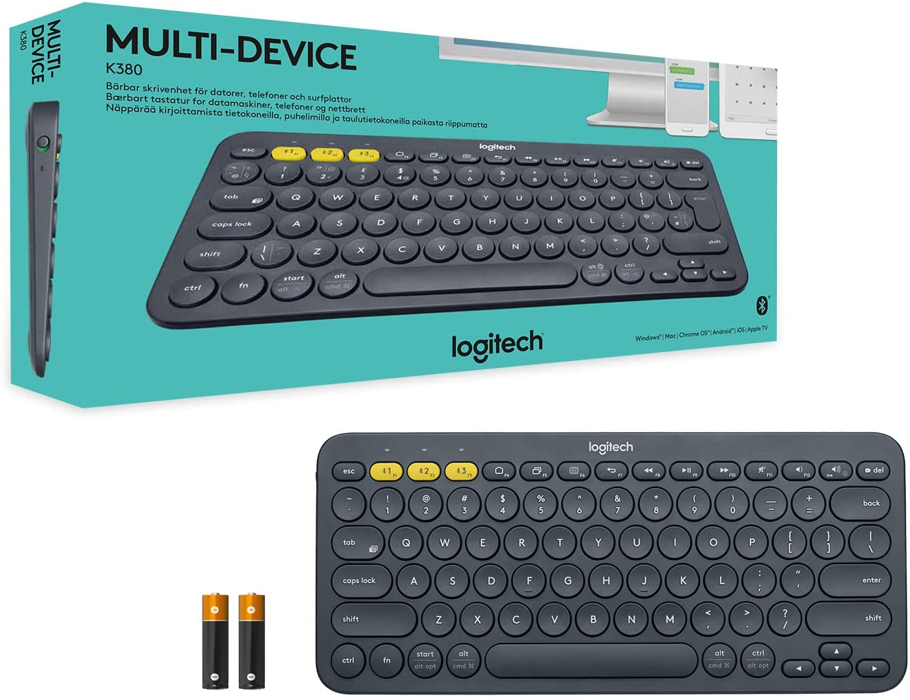 Logitech K380 Multi-Device Bluetooth Keyboard - Dark Grey Logitech