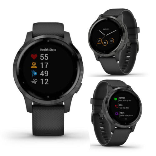 Garmin Vivoactive 4S GPS Running Fitness Smart Multi Sports Watch - Black Slate Garmin