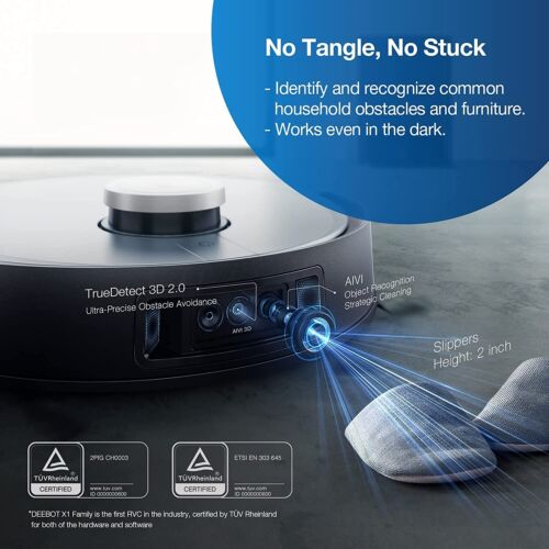Ecovacs Deebot X1 Turbo Robot Vacuum Cleaner with Auto-Wash Mop - Black (Open Never Used) Ecovacs