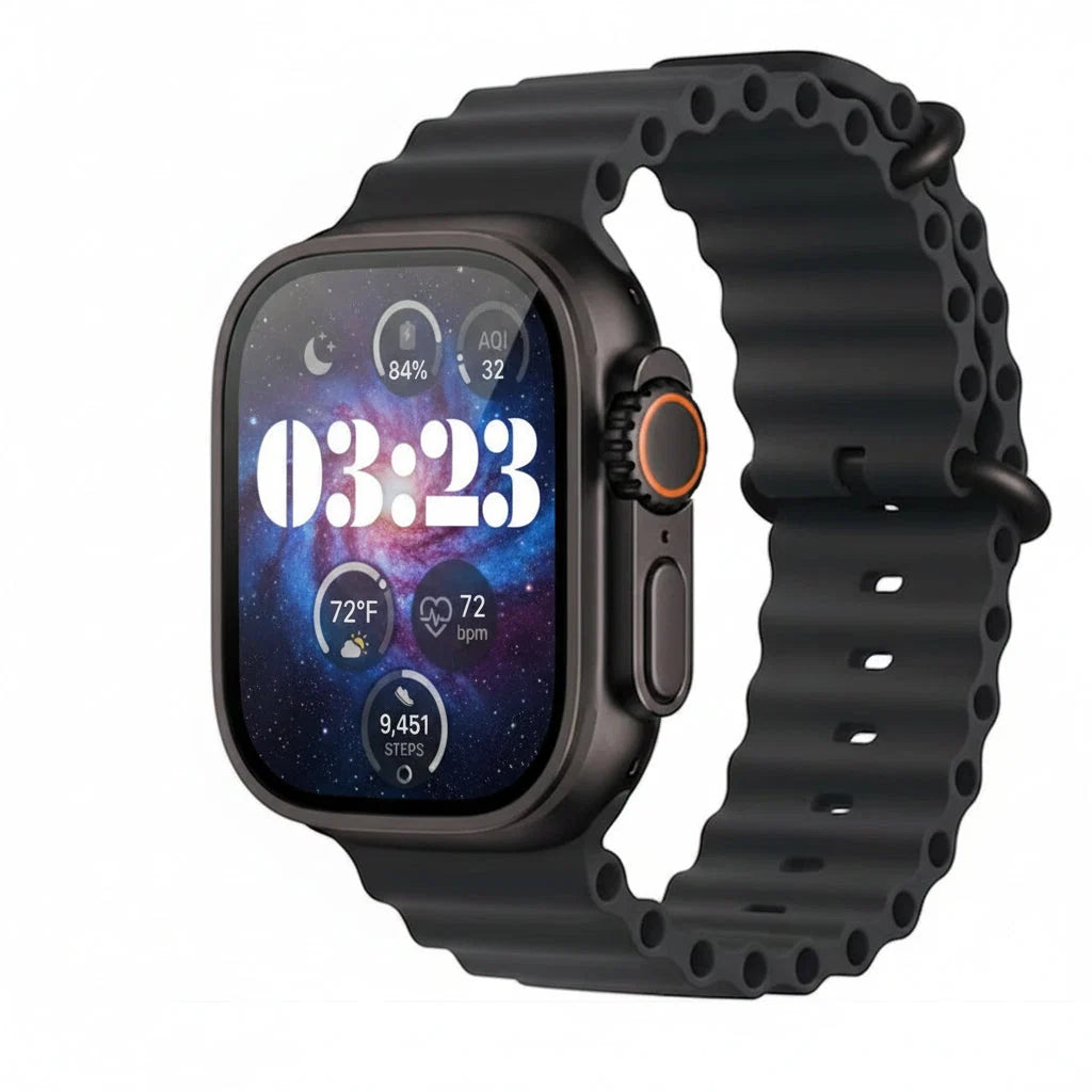 Apple Watch Ultra 2 49mm GPS + Cellular Titanium Smartwatch - Natural Titanium Black Titanium - Pristine - Refurbished (Copy) Apple
