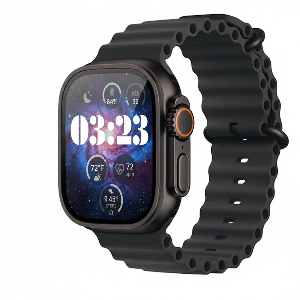 Apple Watch Ultra 2 49mm GPS + Cellular Titanium Smartwatch - Natural Titanium Black Titanium - Pristine - Refurbished (Copy) Apple