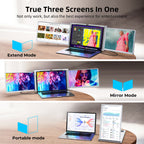15 inch Trifold Portable Monitor 1080P IPS FHD Laptop Screen Extender For Laptop - Space Grey (AU Version) Trion