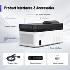Magcubic HY450 8K Projector – 900ANSI Ultra Short Throw, 1080p, Allwinner H716, Bluetooth 5.4, WiFi 6, Auto Offset & Electronic Focus, Dual Speakers - Open Never Used Magcubic