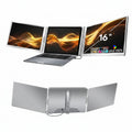 TRION TRIFOLD 16‑inch used for video editing with timeline on one side panel and preview window on the other.