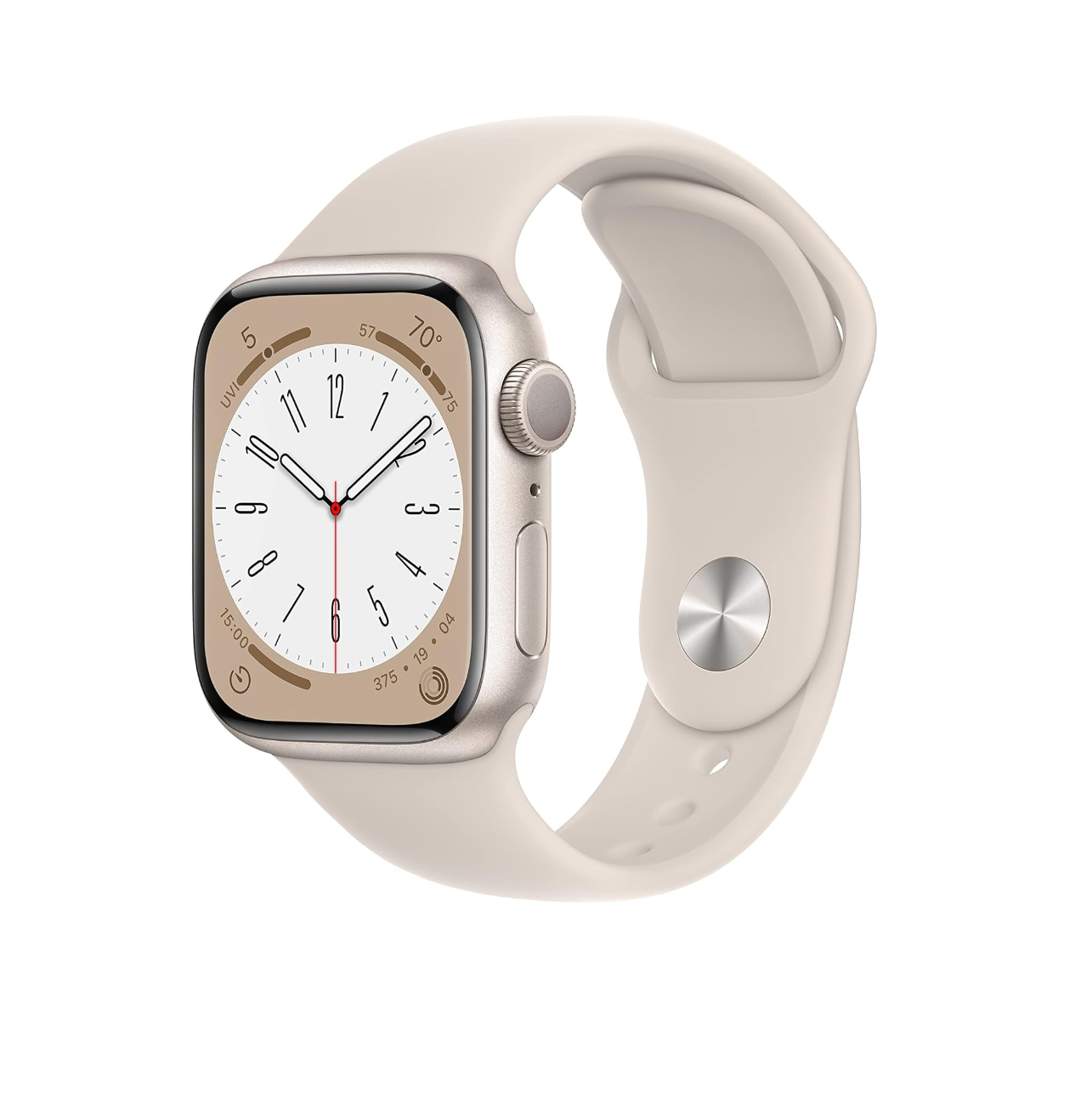 Apple Watch Series 8 GPS, 41mm Starlight Aluminium Case with Starlight Sport Band - Refurbished (Grade-A)