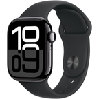 Apple Watch Series 10 42mm Jet Black Aluminium Case GPS + Cellular Sport Band - Black - Good - Refurbished (AU Version) Apple