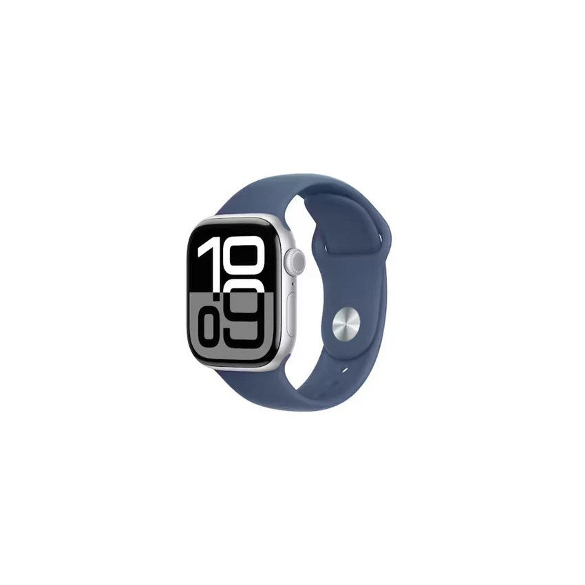 Apple Watch Series 10 GPS + Cellular 42mm Silver Aluminium Case with Denim Sport Band - AU Version