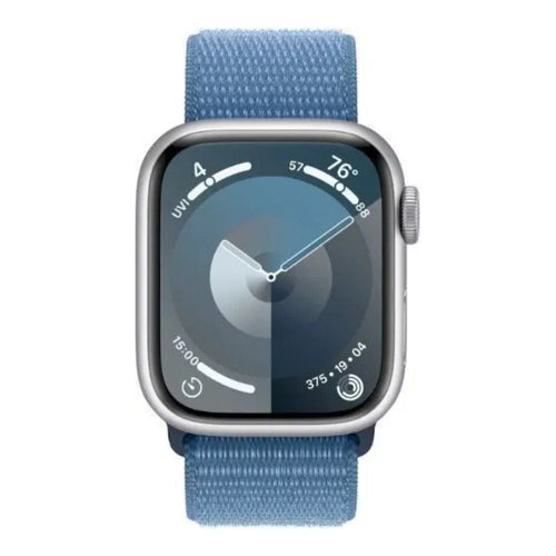 Apple Watch Series 9 41MM GPS + Cellular - Aluminum Case Silver Loop band - Winter Blue 100% Battery - Pristine - Refurbished Apple