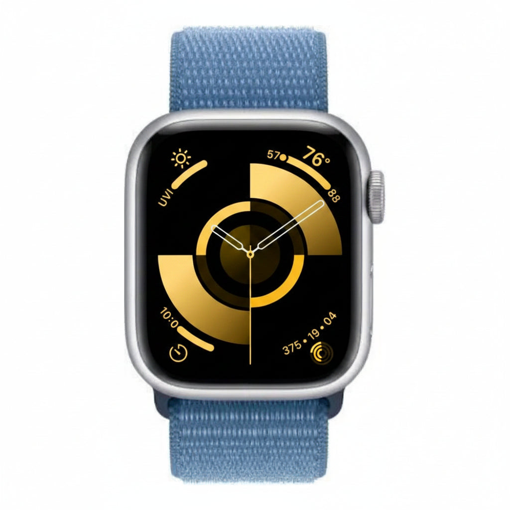 Apple Watch Series 9 41MM GPS + Cellular - Aluminum Case Silver - Loop band Winter Blue With 100% Battery - Pristine - Refurbished