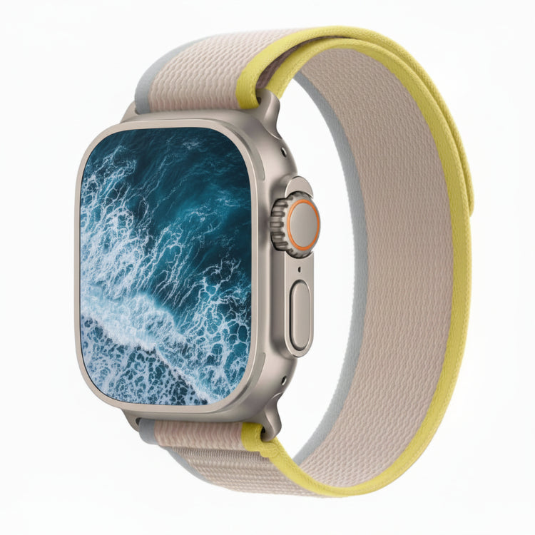 Apple Watch Ultra Titanium 49mm GPS + Cellular Yellow Beige Trail Loop Band SM - Pristine - Refurbished (Copy) APPLE