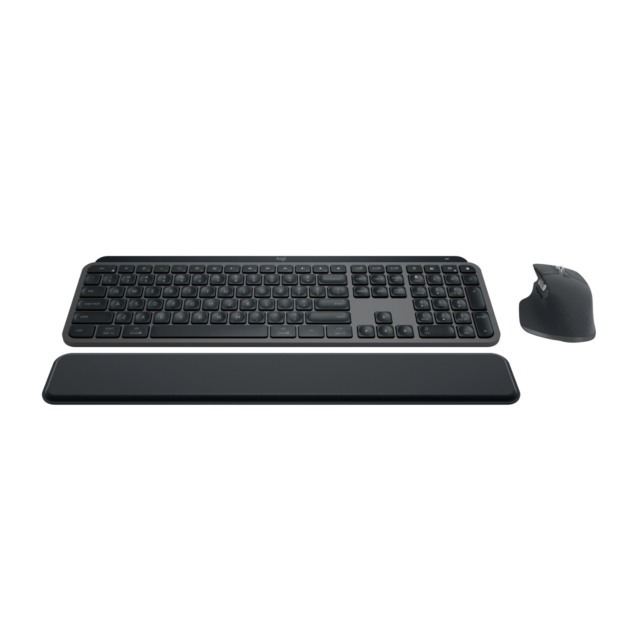 Logitech MX Keys S Combo - Performance Wireless Keyboard and Mouse with Palm Rest, Customizable Illumination, Fast Scrolling, Bluetooth, USB C, for Windows, Linux, Chrome, Mac