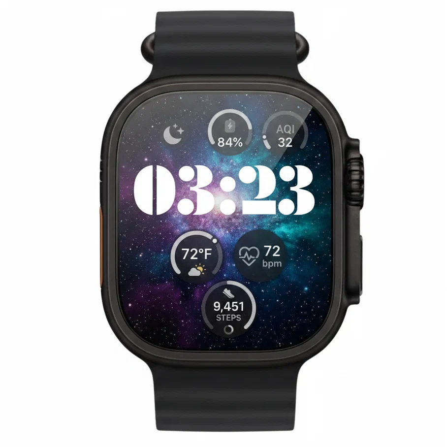 Apple Watch Ultra 3 49mm GPS + Cellular Titanium Smartwatch, Natural Titanium, Black Titanium - 100% Battery - Pristine - Refurbished (Copy) Apple