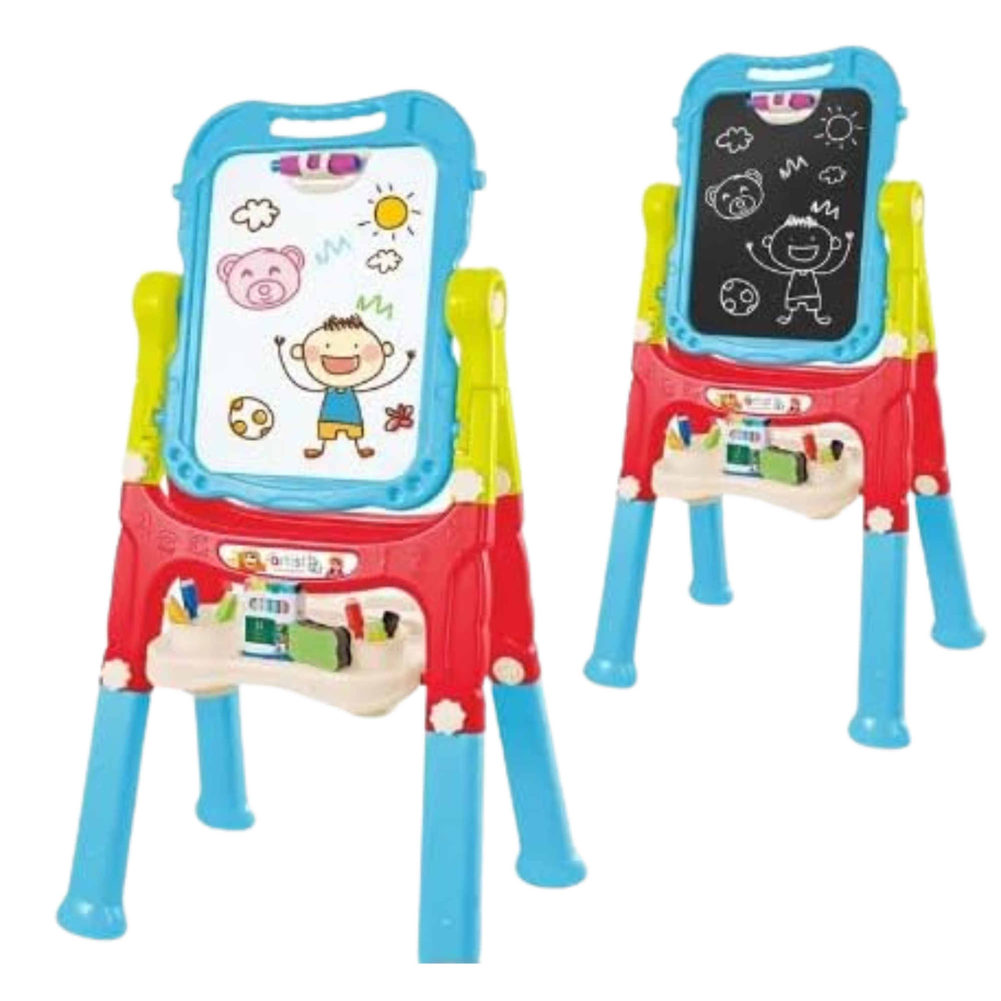 Dual-Sided Mag Drawing Board Toy for Creative Kids - Encourage Learning and Play (Long Crus and Short Foot)