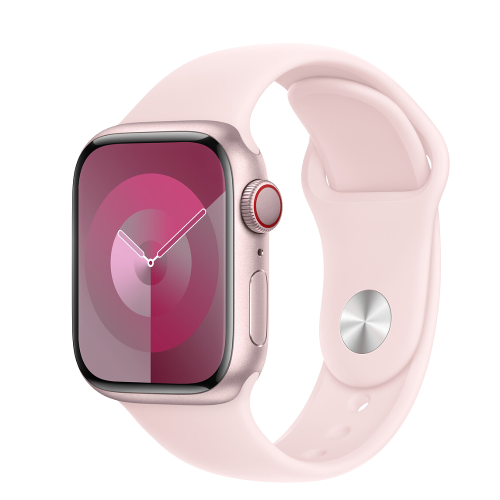 Apple Watch Series 9 41mm GPS + Cellular Pink Aluminium Case with Light Pink Sport Band  (Opened Never Used)