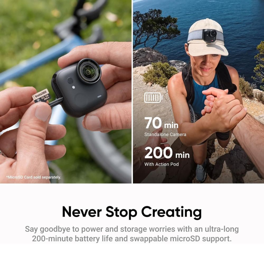 Insta360 GO Ultra Tiny Hands-Free 4K Cam - Standard Bundle - Arctic White Insta360