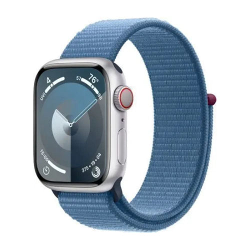 Apple Watch Series 9 41MM GPS + Cellular - Aluminum Case Silver Loop band - Winter Blue 100% Battery - Pristine - Refurbished Apple