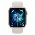 Apple Watch Series 9 45mm Stainless Steel Case  Starlight  Sport Band (M/L)  GPS + Cellular With 100% Battery - Pristine - Refurbished Apple