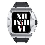 Trion Luxury Carbon Fiber Protective Case and Modification Kit Compatible with Apple Watch Series 8 (45mm) - Silver