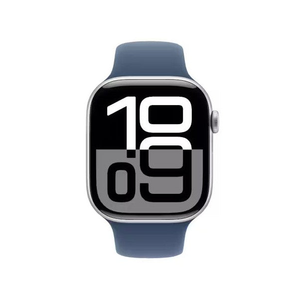 Apple Watch Series 10 GPS + Cellular 46mm Silver Aluminium Case with Denim Sport Band - AU Version