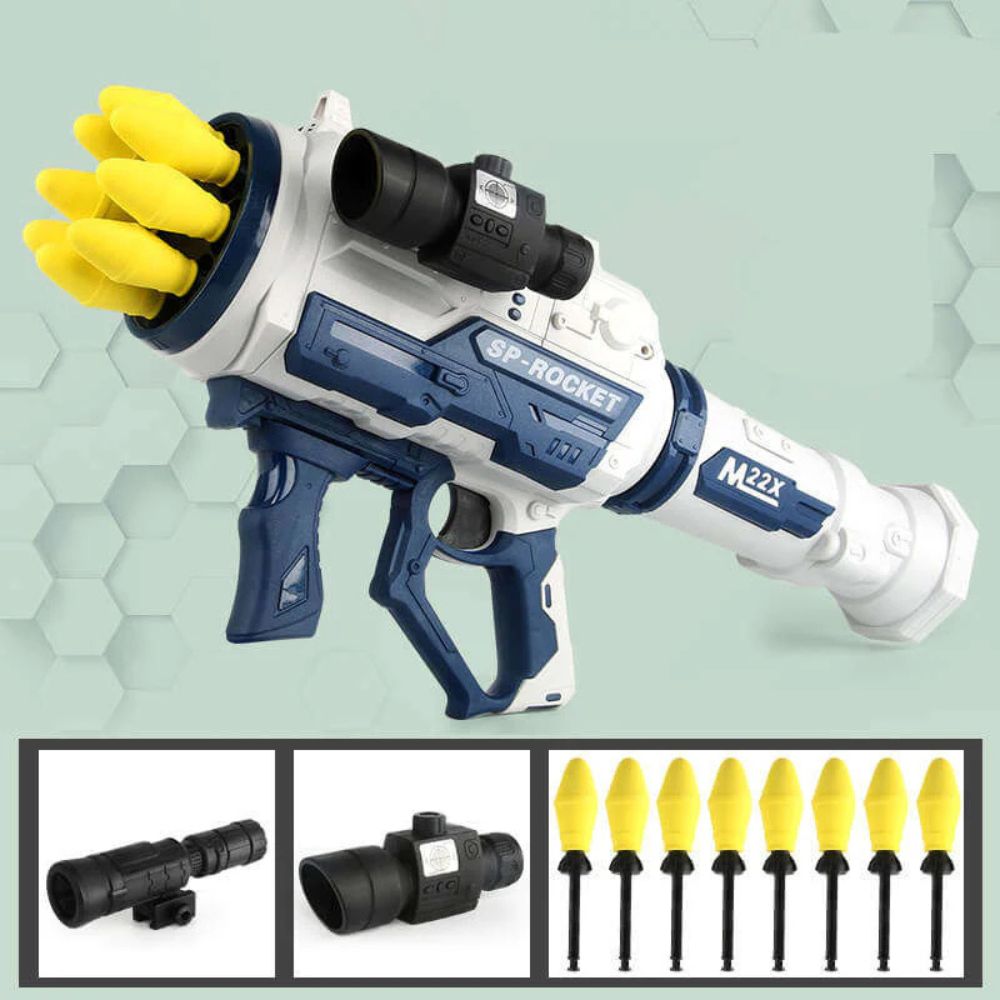Electronic Toy Gun – Soft Bullet Bazooka Rocket Launcher with Realistic Sound & Light Effects
