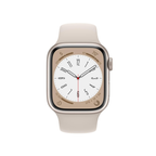 Apple Watch Series 8 GPS, 41mm Starlight Aluminium Case with Starlight Sport Band - Refurbished (Grade-B)