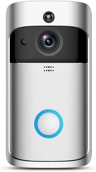 Home Smart WiFi Video Doorbell with Camera – 720P HD, Motion Detection, Two-Way Audio, Night Vision – Aiwit App – Silver
