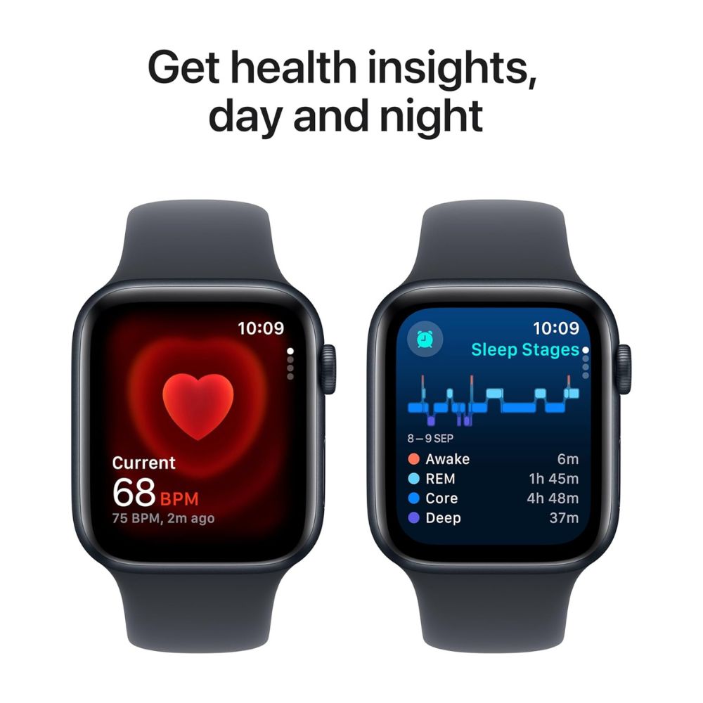 Apple Watch SE 40mm - Midnight Aluminum Case with Black Sports Band - Pristine Refurbished