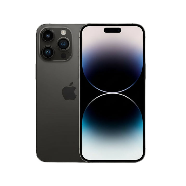 Black smartphone with Apple logo on a white background