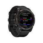 Garmin Fenix 7 Sapphire Solar Watch - Carbon Gray DLC Titanium with Black Band(Open Never Used) Garmin
