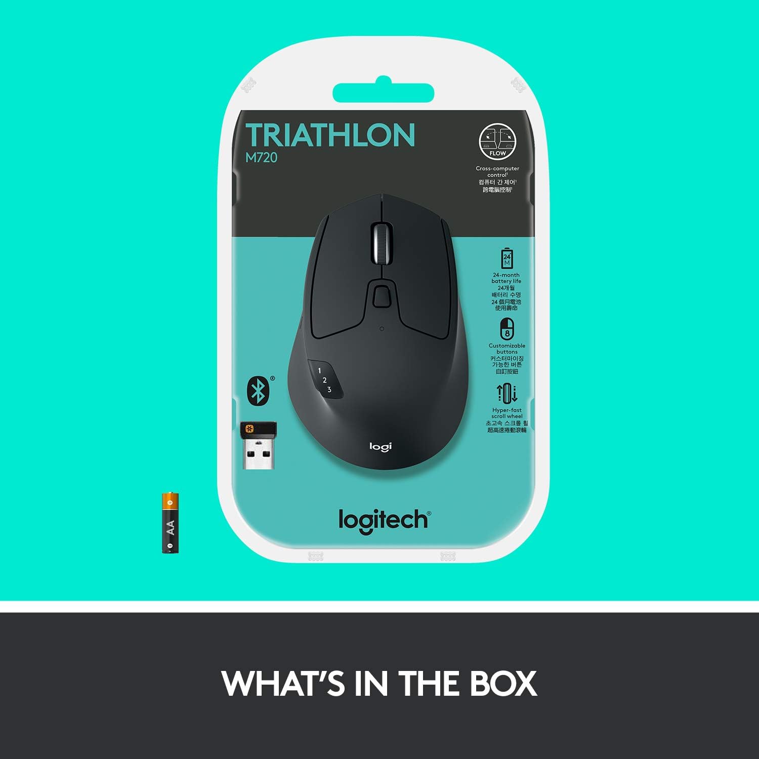 Logitech M720 Triathlon Multi-Device Wireless Mouse - Black