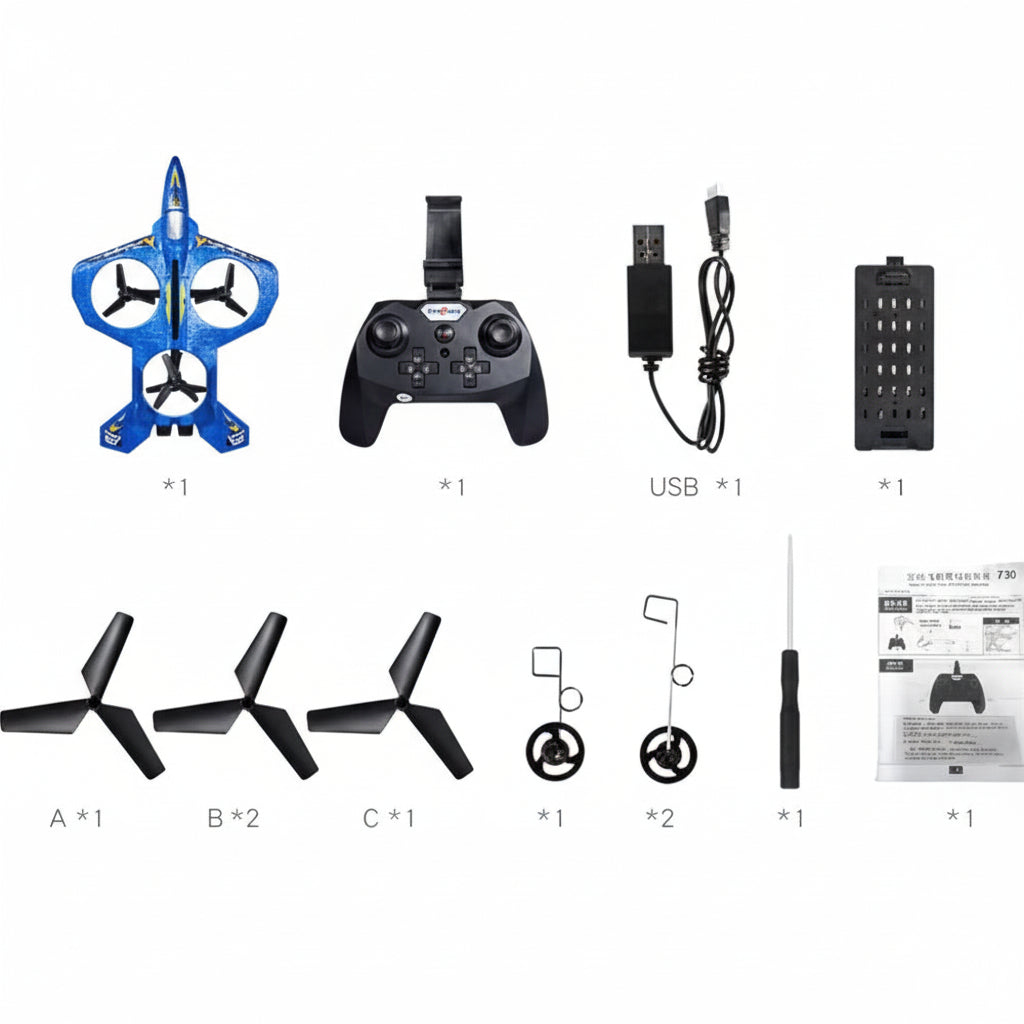 Fighter Airplane Toy Kit with Camera Remote Control Model EPP Foam Aerial Three-Axis