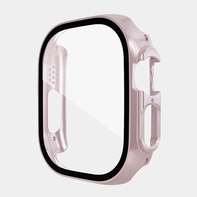 Plastic Case with Glass Sport Strap Waterproof Band Compatible with Apple Watch